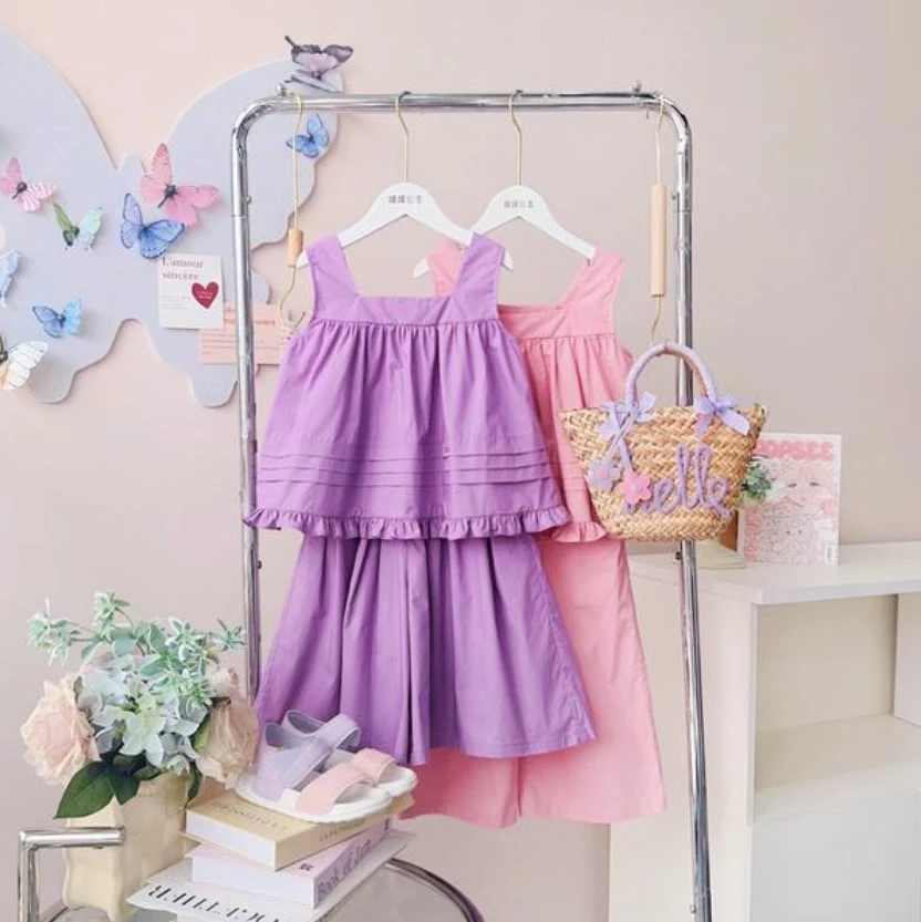 媛媛公主FL2024夏季女童度假风休闲无袖套装两件套13250Q281