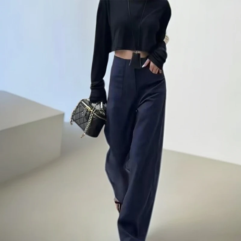 2025新款阔腿裤休闲裤女洋气显瘦直筒时尚百搭宽松拖地长裤