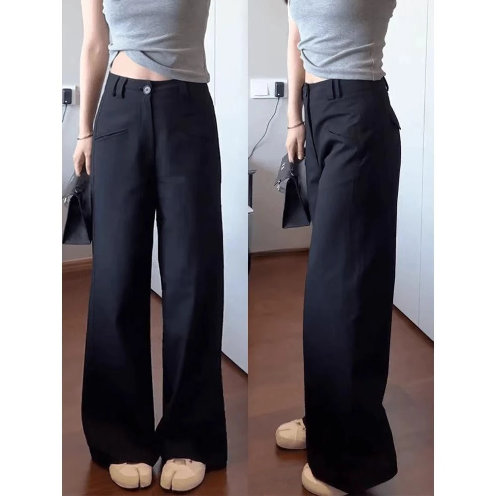 微喇西装女大码微胖女款梨形身材高腰垂坠显瘦高腰显瘦高腰裤