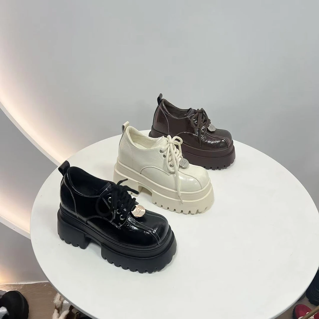 增高10CM  2024年新款时尚百搭厚底内增高休闲潮流乐福鞋9340-5