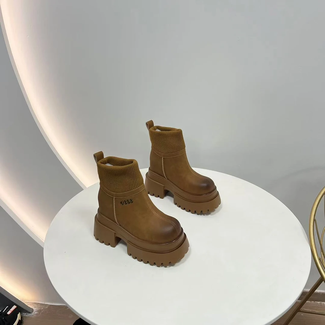 增高12cm 2024秋款时尚休闲厚底内增高小个子女鞋9326-25