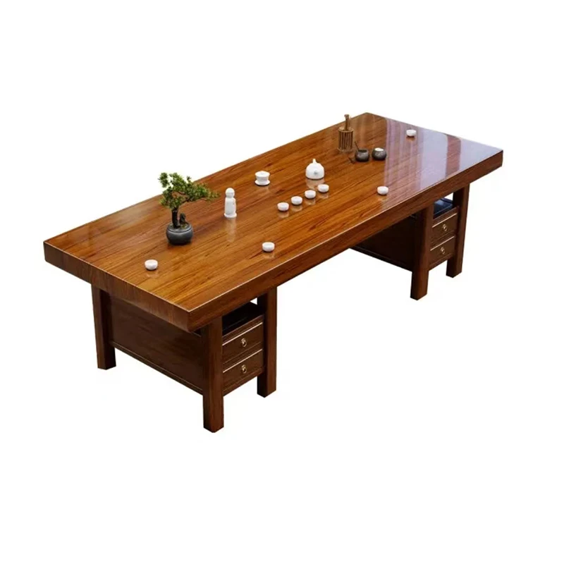 【单桌】实木大板茶桌椅组合新中式喝茶几桌套装一体办公室茶桌茶台