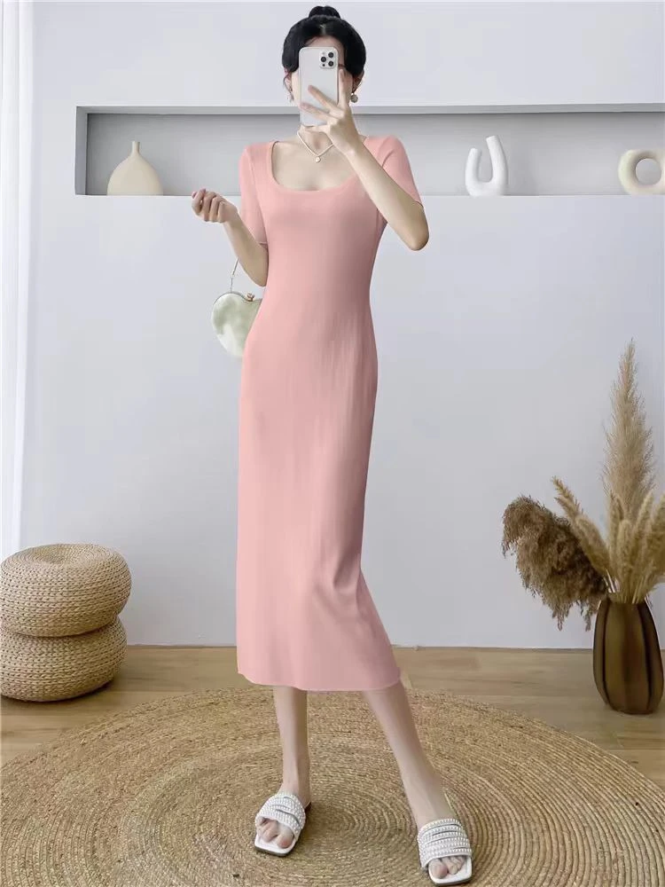 251-300秋冬针织连衣裙纯色外穿