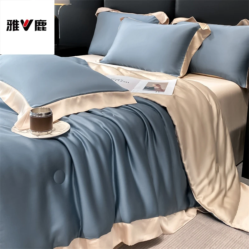 V/雅鹿夏季水洗冰丝夏凉被空调被单人可机洗薄款被子被芯宿舍夏被