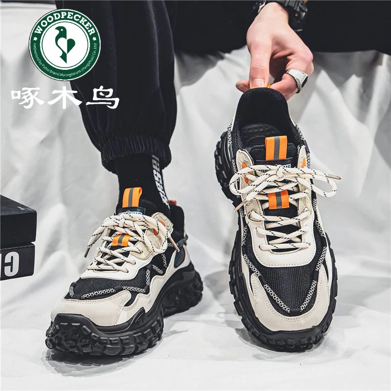 【正品】啄木鸟25新款男鞋男鞋夏季透气网面百搭运动休闲跑鞋子