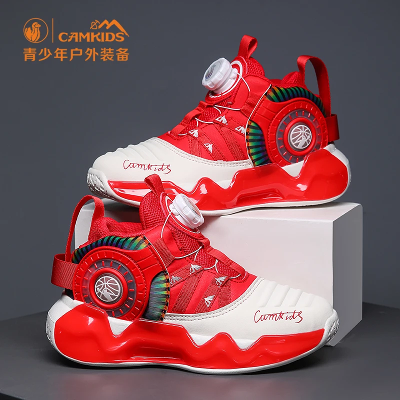 CAMKIDS儿童篮球鞋新款秋冬皮面防水加绒男童运动鞋中大童鞋子男