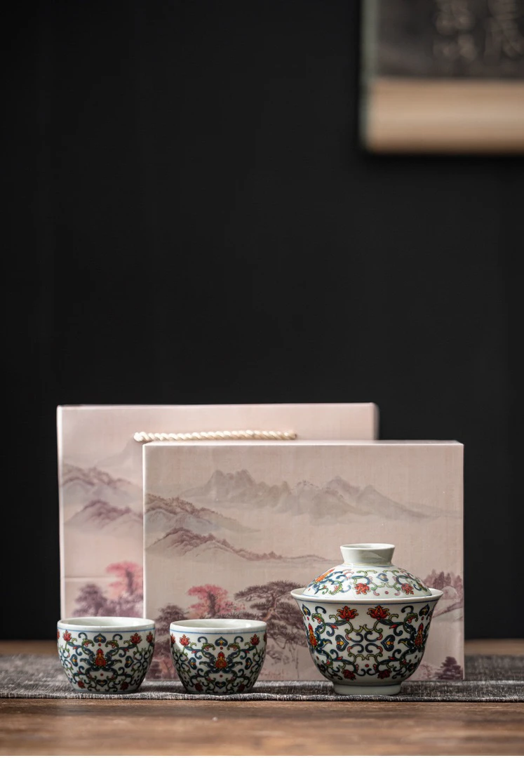 一碗两杯套组功夫茶套组家用泡茶器高档礼盒包装