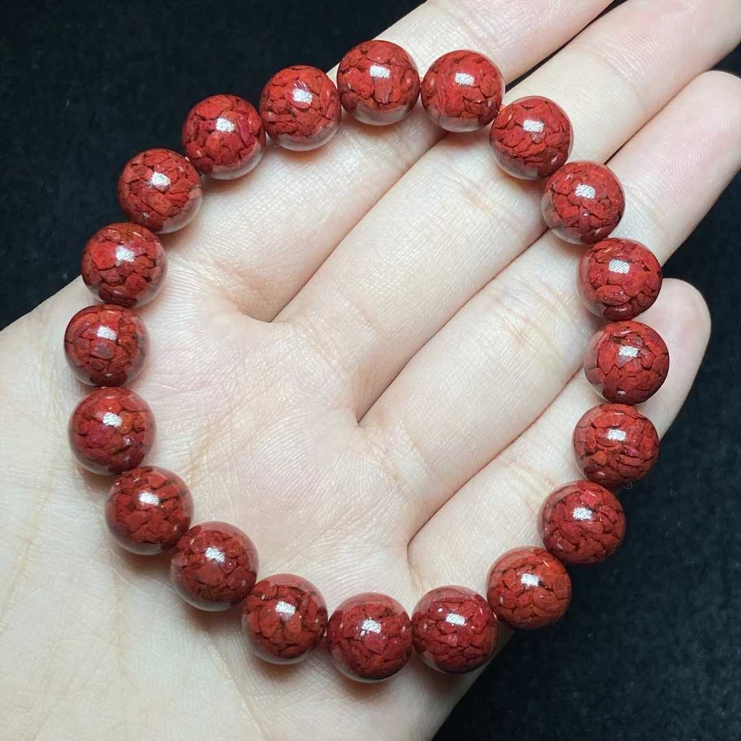 含辰砂工艺品【小北严选】朱砂手串20-55H139X291【约9.5mm+】20粒