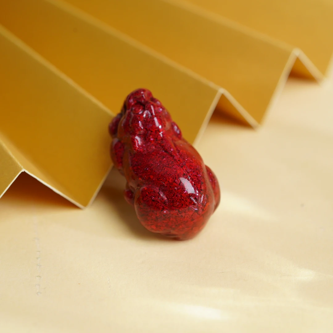 含辰砂工艺品【小北严选】朱砂吊坠24-55H139X335【带绳】约31*18mm