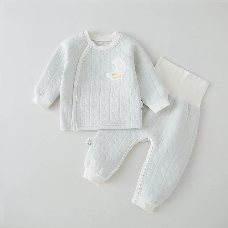 婴儿套装秋冬季保暖分体两件套高腰打底衣纯棉家居服宝宝秋衣秋裤