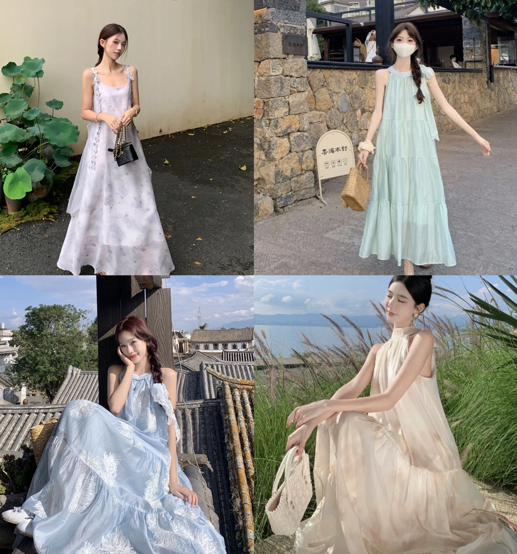 【601-999编码拍这】2024年女装夏季新款收腰显瘦气质内搭裙连衣裙