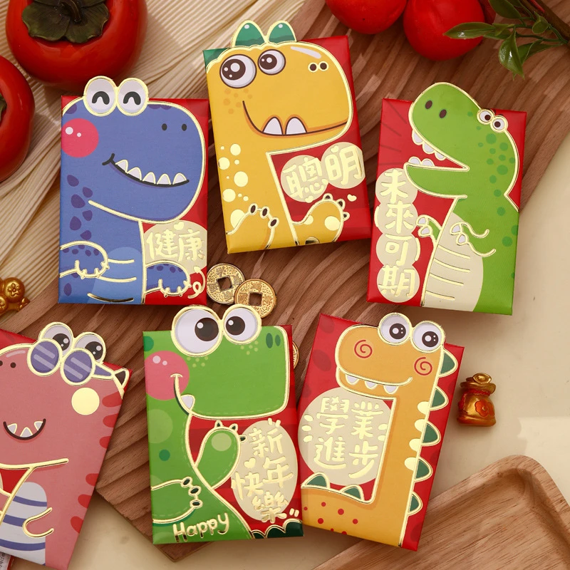 龙年6个装小号耳朵立体卡通红包新年利是封创意红包袋系列烫金