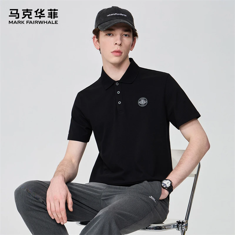 马克华菲【凉感快干】短袖POLO衫男25春夏新款晾感透气百搭印花po
