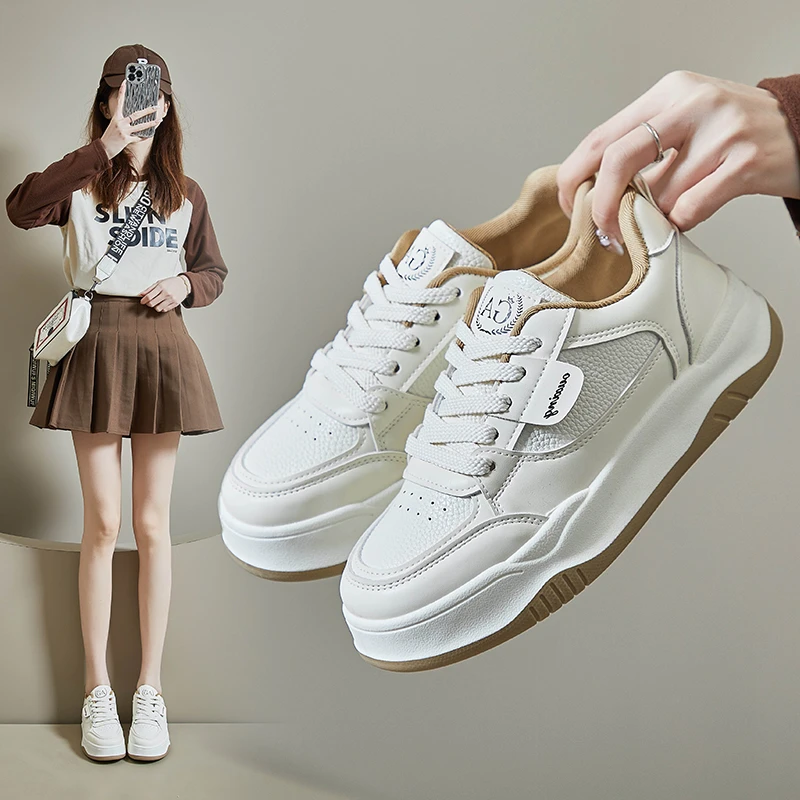 ins韩版小白鞋女2024春季新款增高学生板鞋厚底街拍百搭休闲鞋