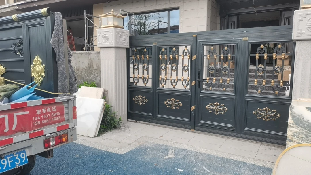 铝合金电动对开门定制家用别墅庭院大门中国制造
