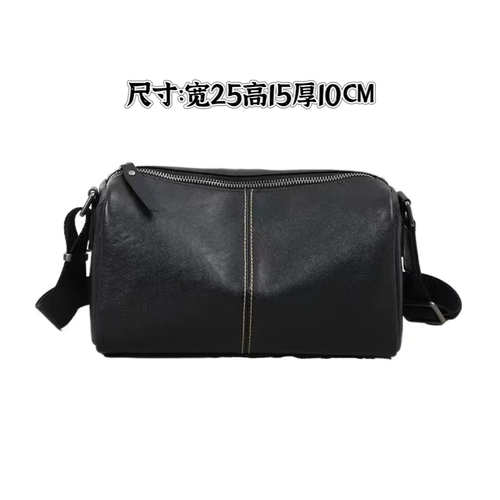 【犀牛工匠箱包 X073-222】单肩包男士真皮斜挎包植鞣头层牛皮