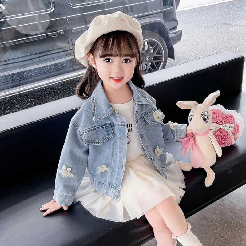 女童洋气宽松软牛仔衣时髦春秋款宝宝休闲2024新款外套韩版潮网红
