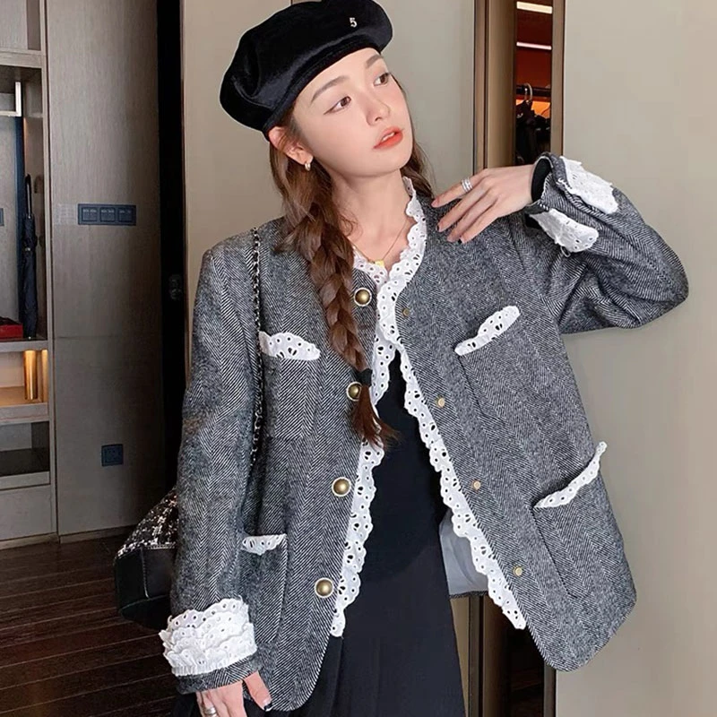 【独设甄选E28216】时尚高端气质羽保暖羽绒服鹅绒服小香风女外套