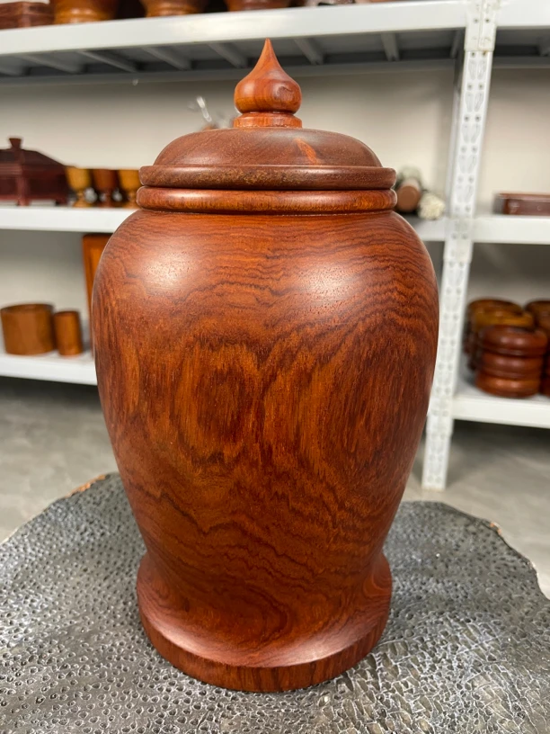 缅花罐子木质茶叶罐