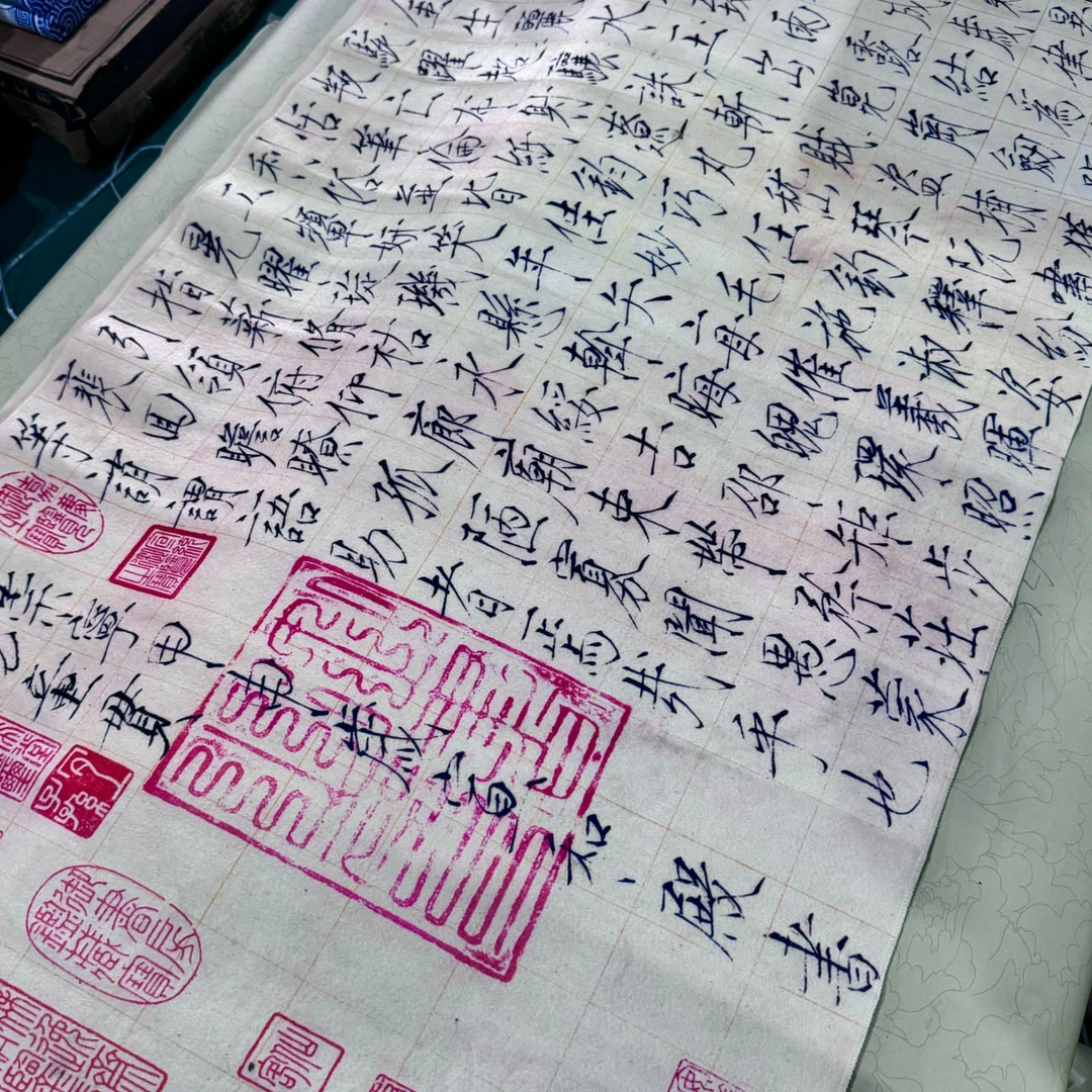 （嘉州八大山人）加厚国风彩绘羊毛书画国画毛毡桌布垫耐磨吸墨