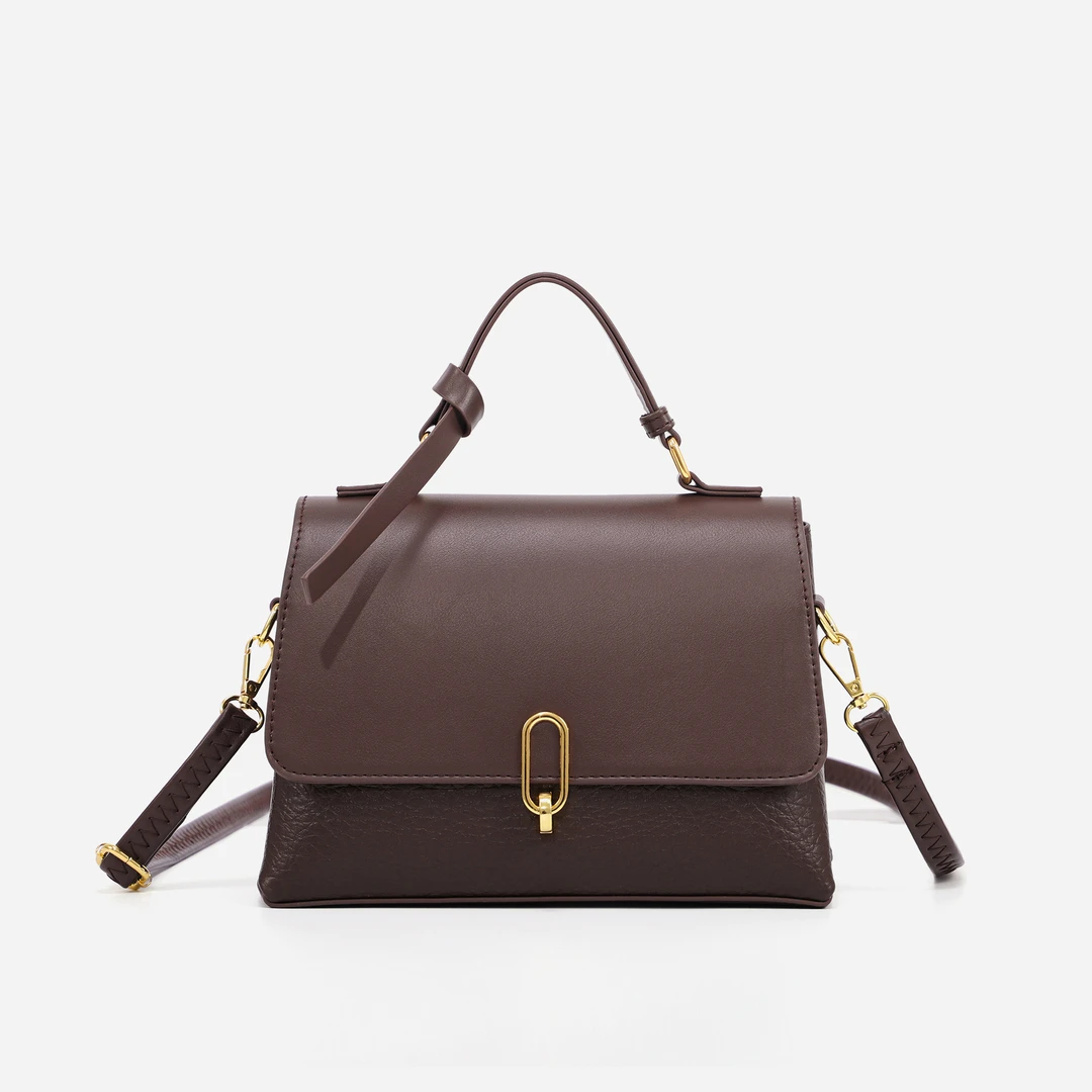 手提包经典复古大象纹女百搭斜挎包CD24080134咖啡色