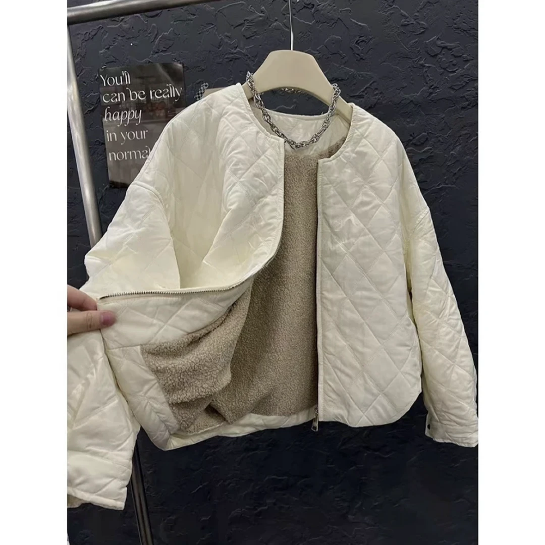 韩系奶呼呼轻薄棉服显瘦夹棉加绒加厚上衣短外套8059