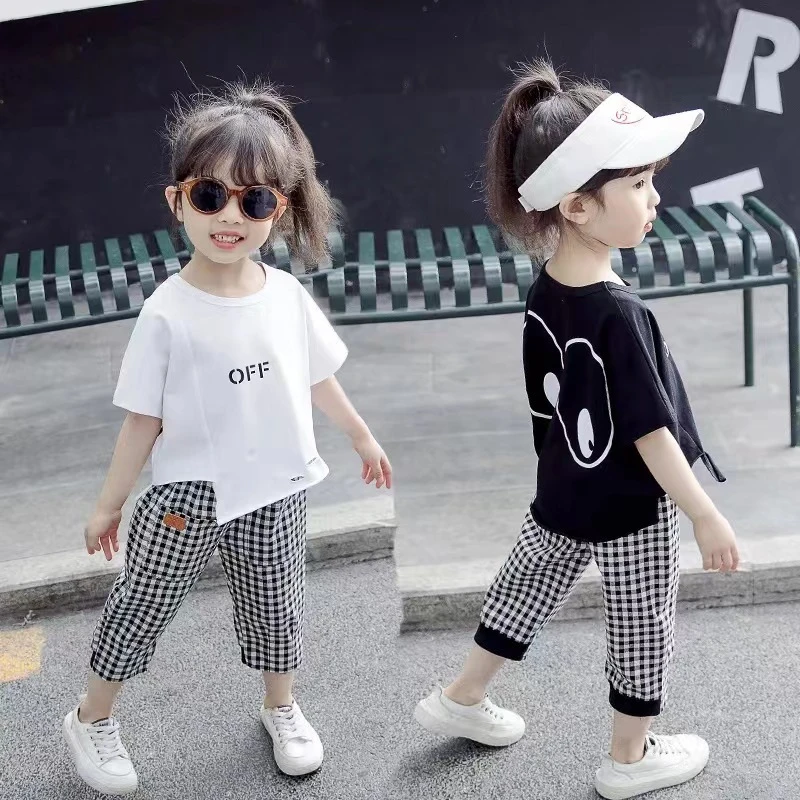 童装女童套装2024夏装洋气宝宝韩版夏季衣服大眼睛短袖儿童两件套