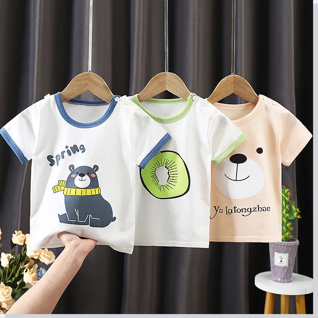 夏季短袖童装T恤棉男宝宝儿童上衣女孩薄款洋气休闲女童舒适半袖v