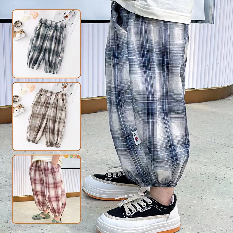 夏季儿童纯棉七分裤宝宝韩版透气舒适灯笼裤男女童洋气外穿过膝裤