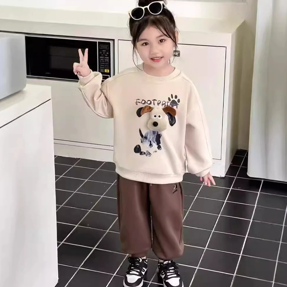 女童立体小熊卫衣春秋2025新款时髦秋冬装儿童女宝宝长袖上衣童装