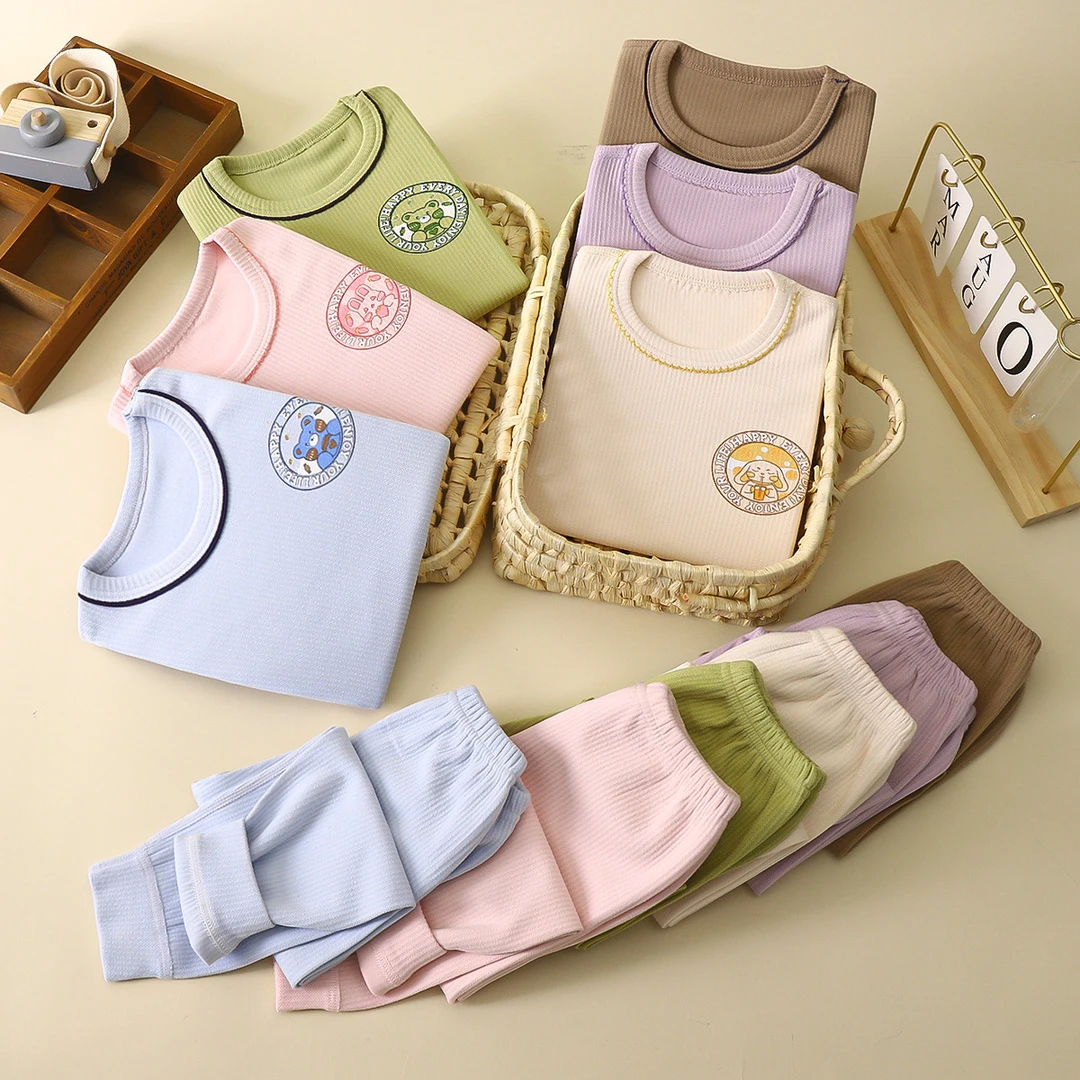 秋冬儿童德绒秋衣秋裤两件套男女童保暖内衣套装儿童家居服套装