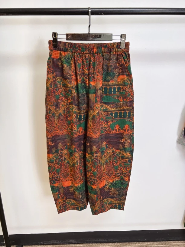 2024秋冬新款香云纱100桑蚕丝新中式双面小脚裤