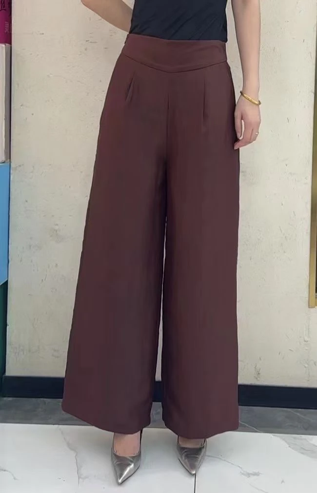 2024冬季新款香云纱100桑蚕丝红云纱/龟裂纹新中式阔腿棉裤