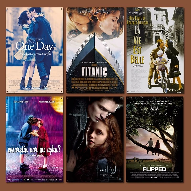 电影海报复古怀旧铁皮画卧室房间酒吧做旧墙面装饰挂件挂画可定制