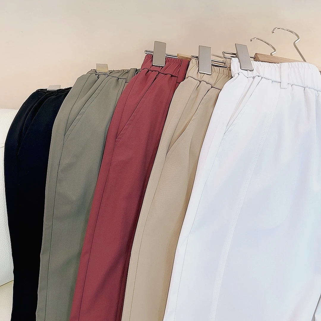 【进口舒柔特】夏季薄款新品免烫抗皱神裤休闲百搭九分镰刀裤-2662