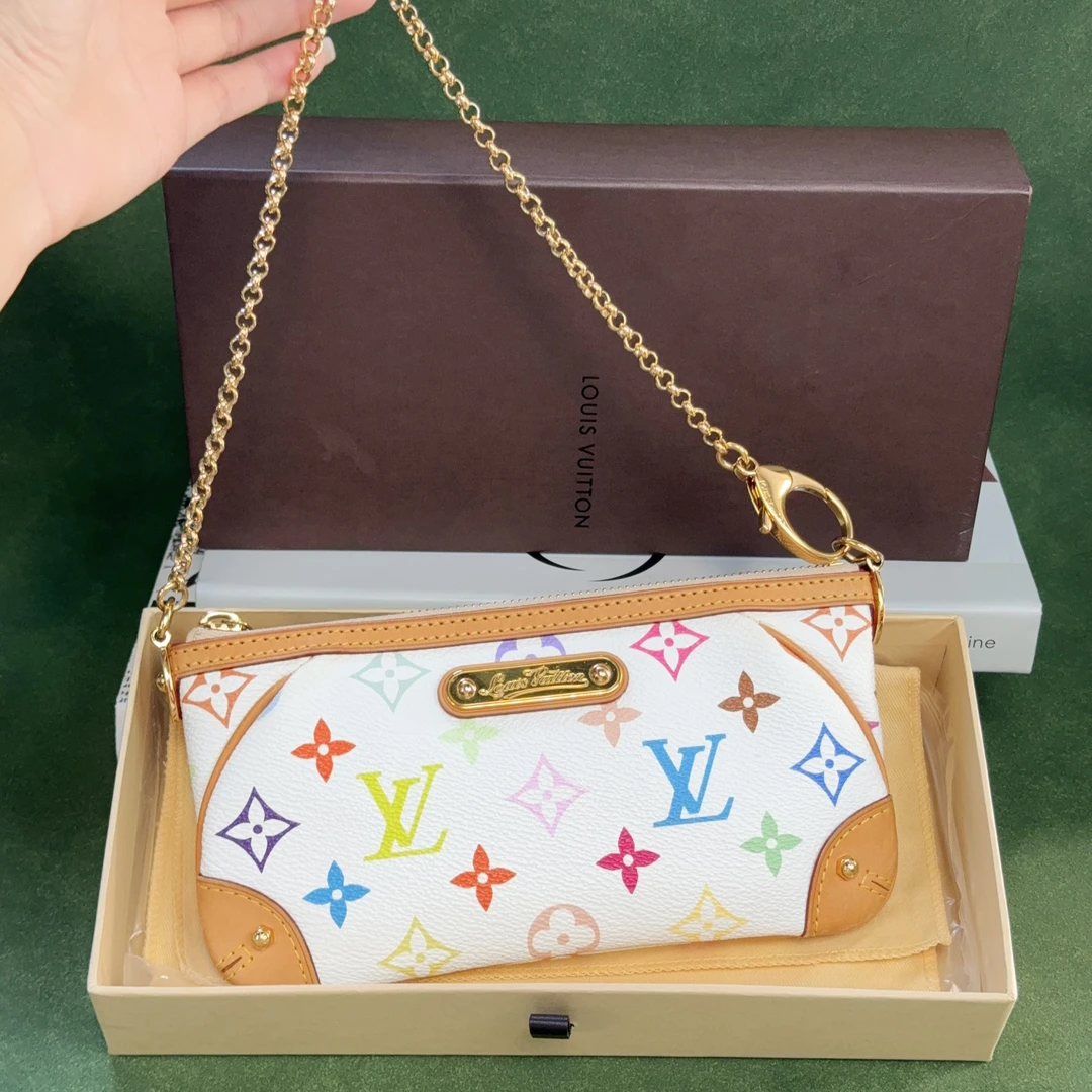 95新 LouisVuitton/路易威登 JM/白三彩EVA零钱包/编码3152