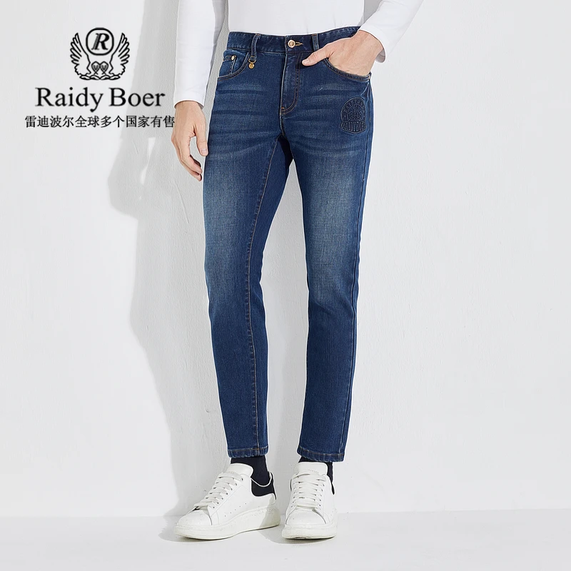 【立体压印】RaidyBoer雷迪波尔男士秋冬偏厚修身牛仔裤6026-50