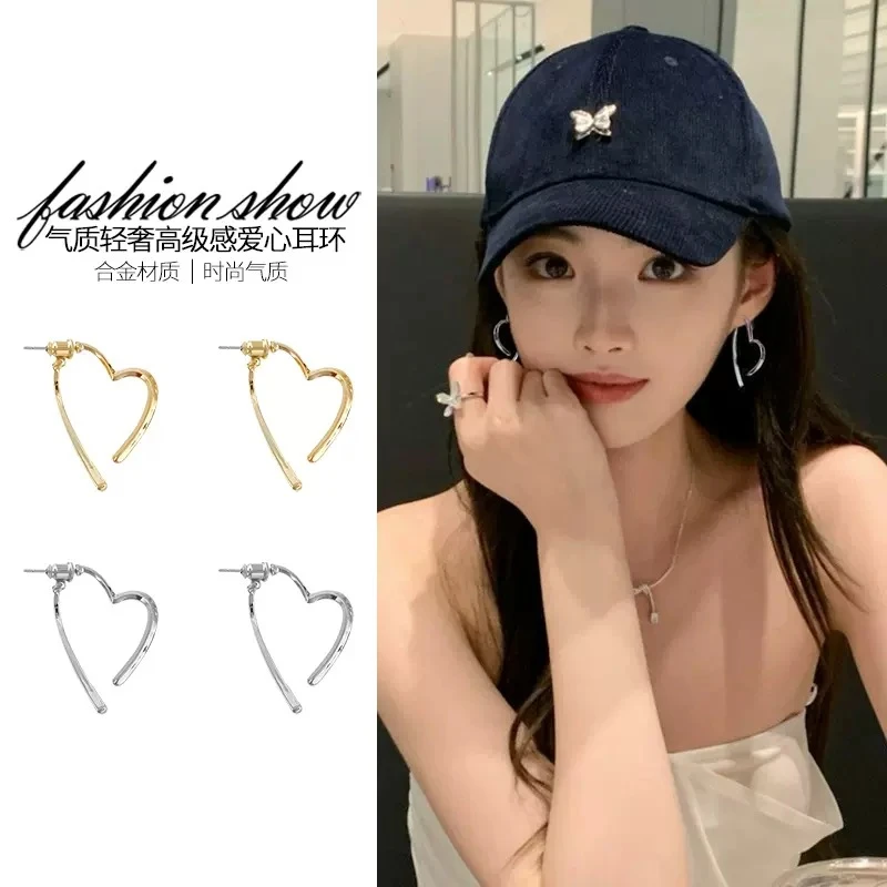 925银耳饰 925银气质爱心耳环女小众设计感级时尚港风耳钉耳饰
