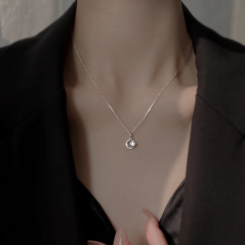 链子925银 星月锆石项链女夏轻奢小众高级感颈链个性设计感锁骨链