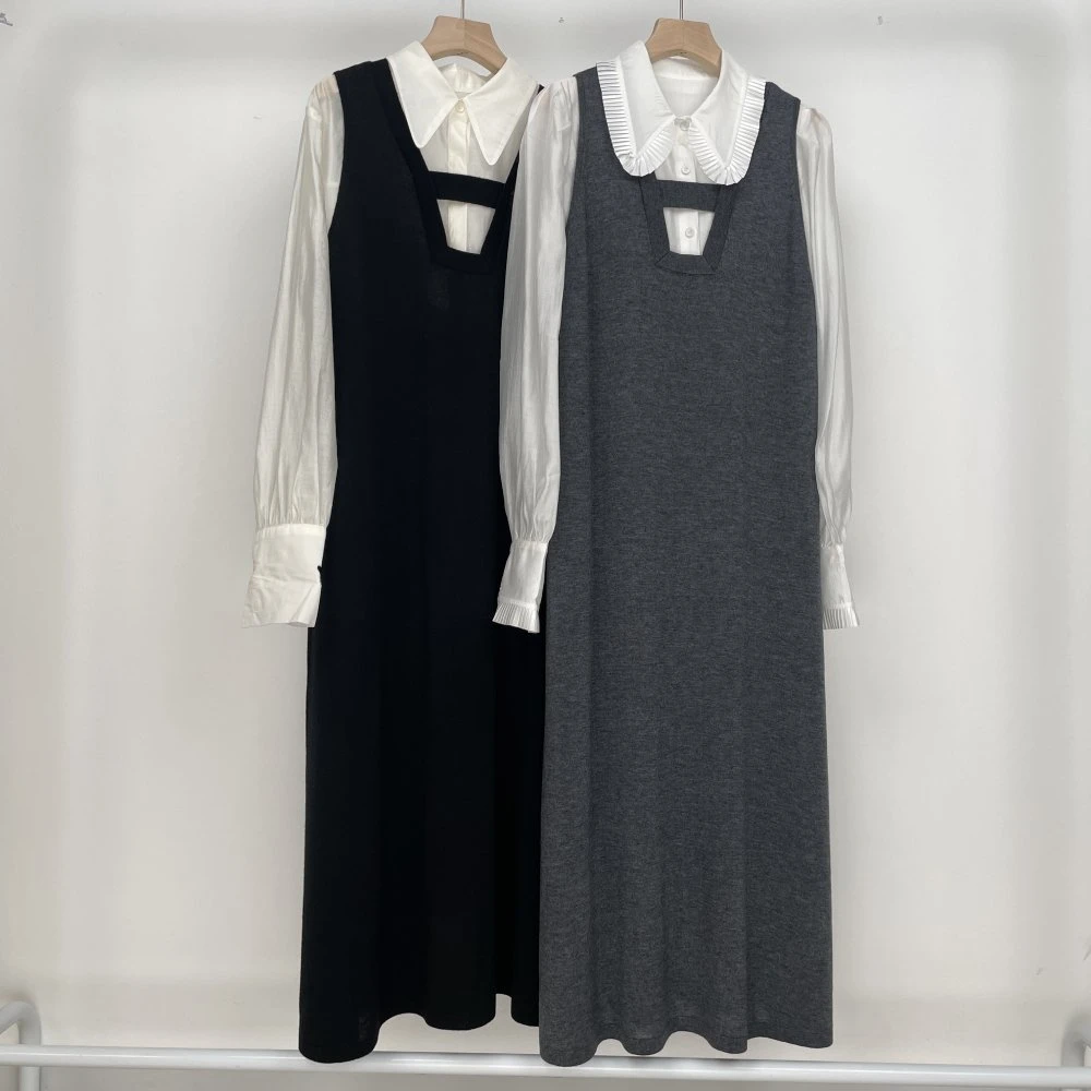 春季新款小众设计百搭显瘦背带连衣裙女韩版无袖背心裙马甲裙