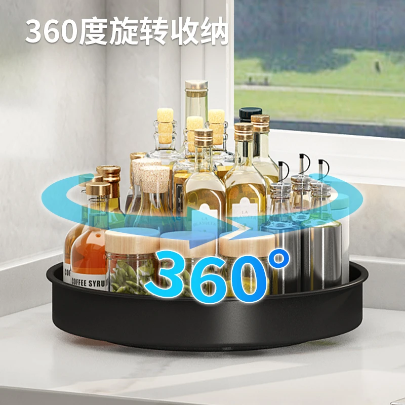 旋转调料置物架厨房台面调味料收纳架家用多功能油盐酱醋收纳神器