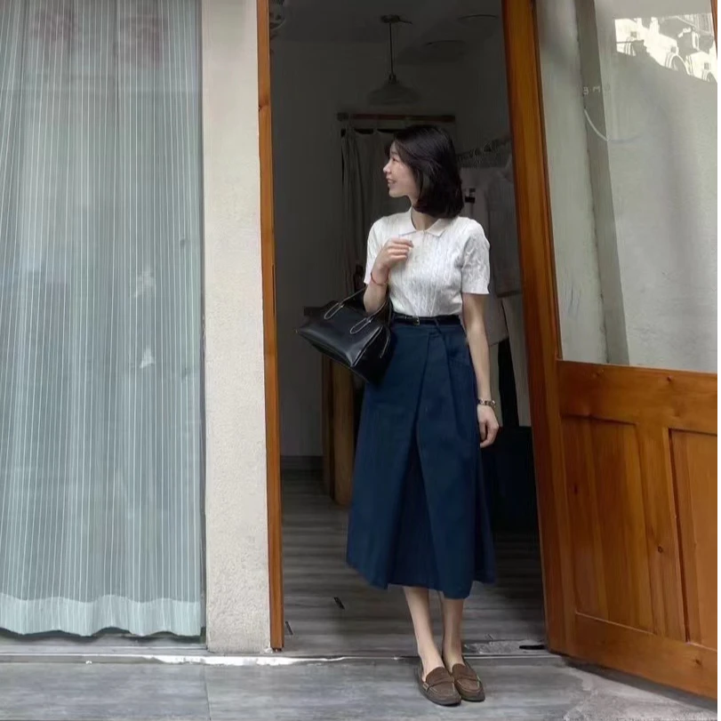 早春新款韩版修身显瘦休闲时尚百搭刺绣短袖复古麻花打底上衣