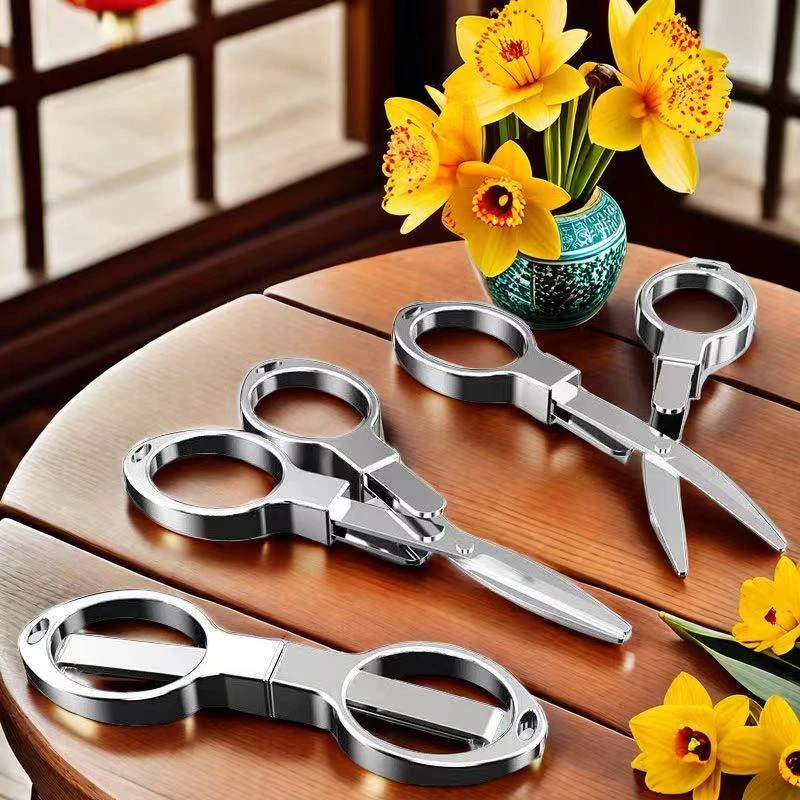 可折叠不锈钢多功能塑料钓鱼剪刀皮剪刀鱼线剪黑色PE线小剪刀神器