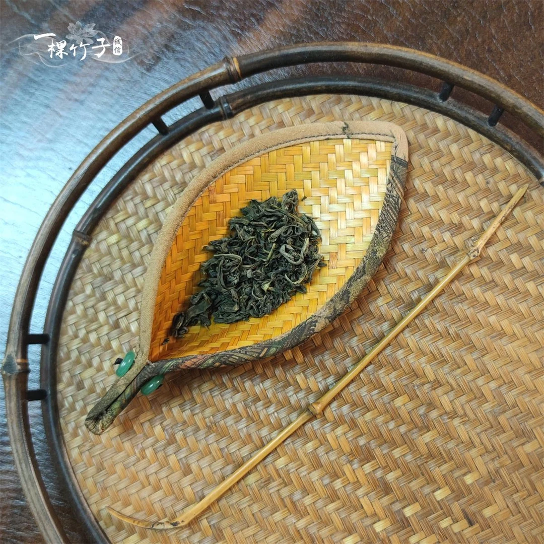 树叶形手工竹编茶则茶拨套装赏茶荷功夫茶道配件泡茶工具六君子