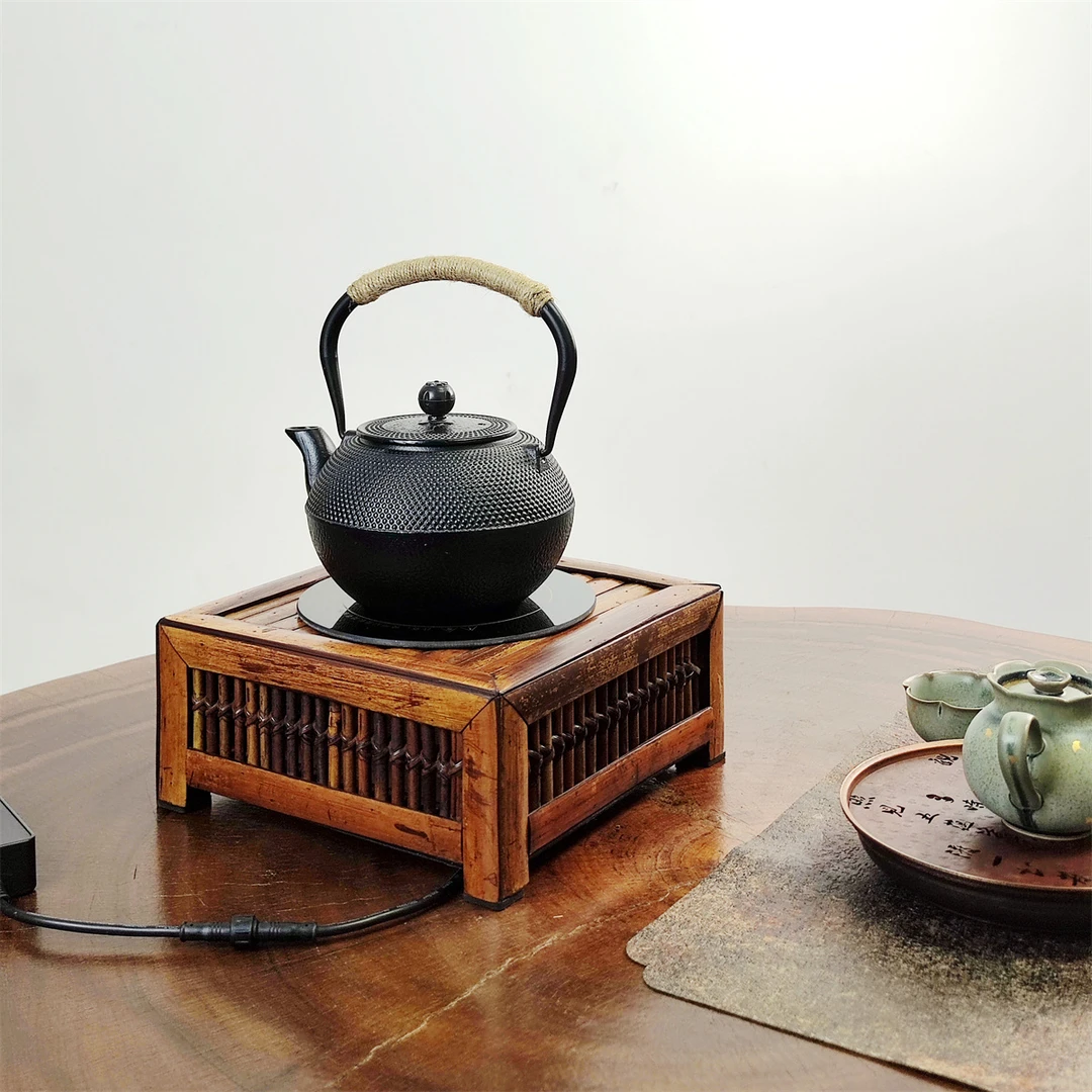 竹制电陶炉电热茶炉烧水茶炉子小型煮茶器中式静音家用围炉煮茶