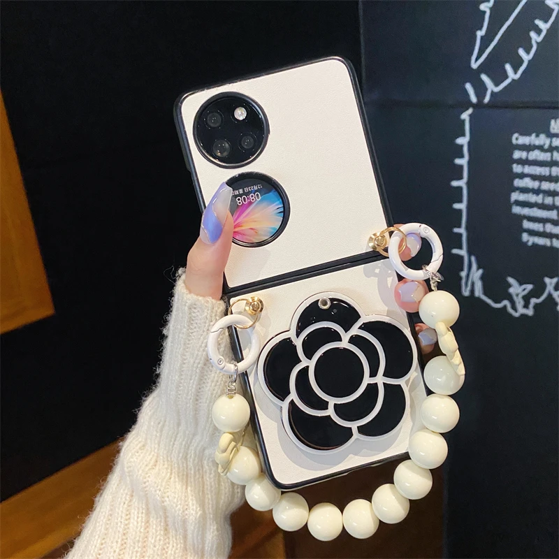 镜子华为pocket2折叠手机壳pocket斜挎绳手提p50pocket宝盒翻盖女