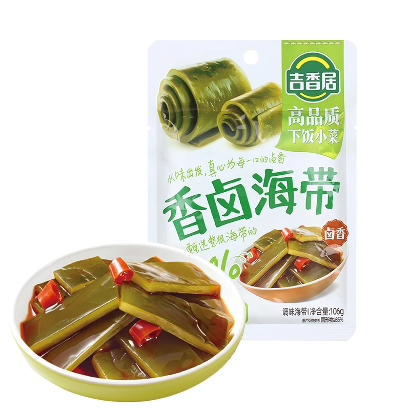 吉香居甄选榨菜香卤海带106g袋装下饭香辣即食开味菜四川早餐泡菜