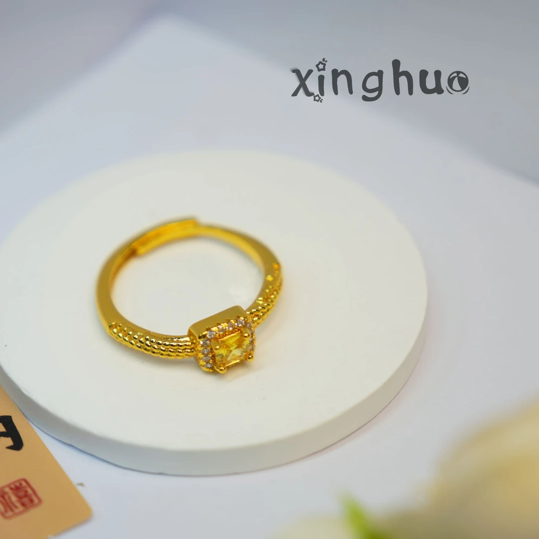 铜合金戒指 【煋火原创】方糖时尚百搭气质戒指手工