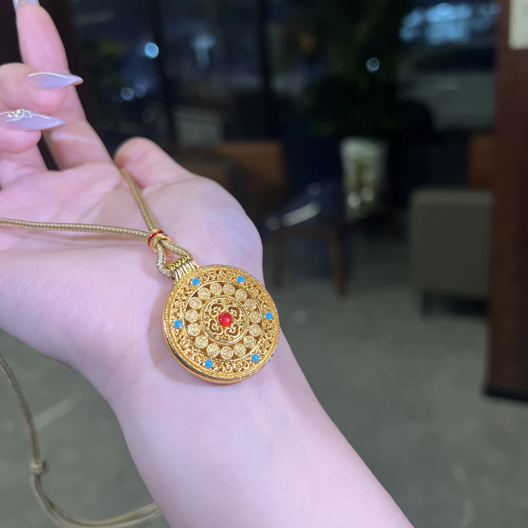 铜合金项链 【煋火原创】旋转星球罗盘时尚百搭气质项链