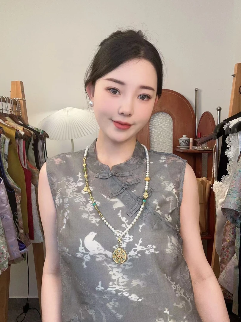 CHUNTIAN【夏禾】李李新中式宋锦提花马甲夏季马甲